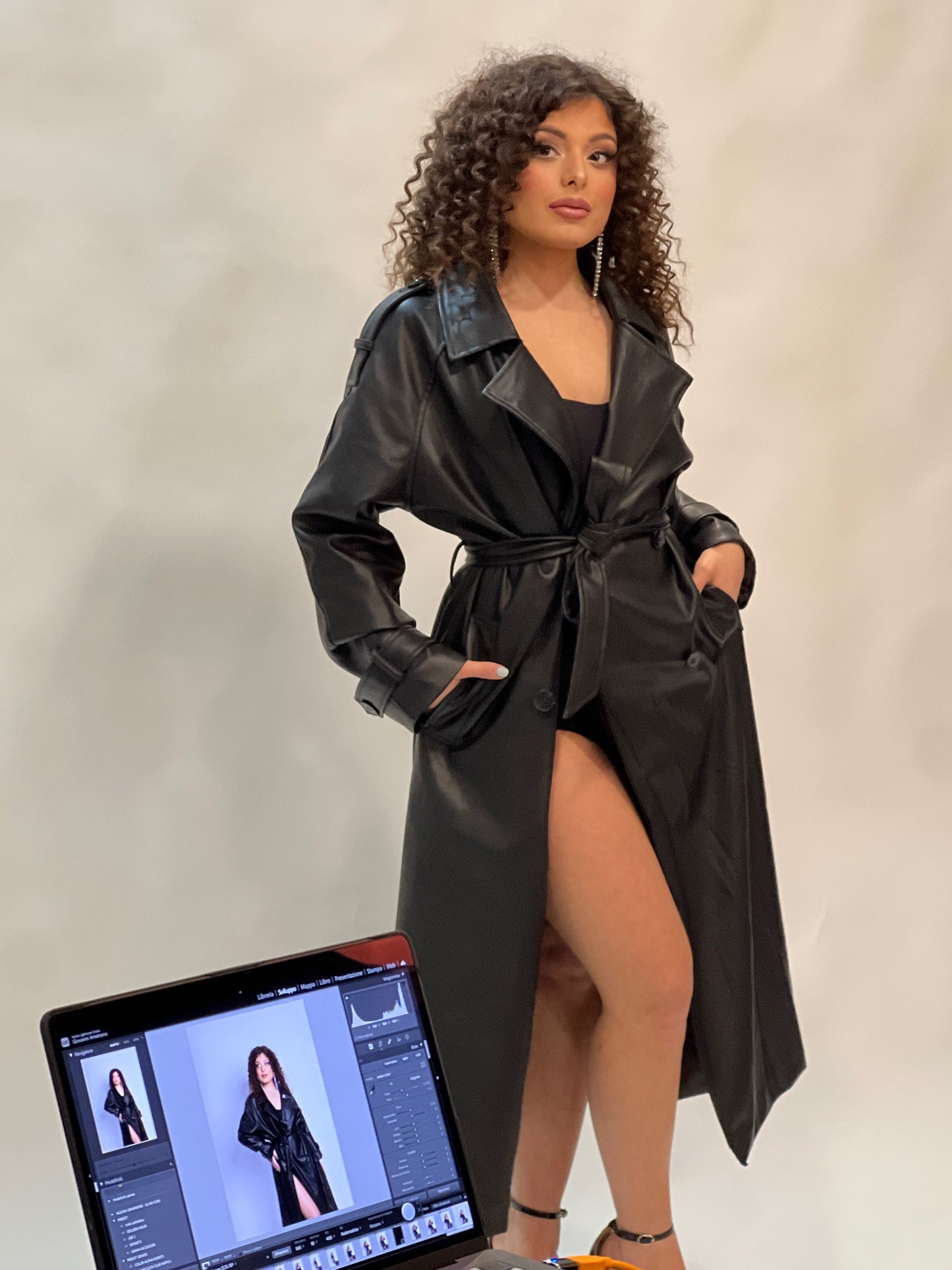 Cappotto eco-pelle Black