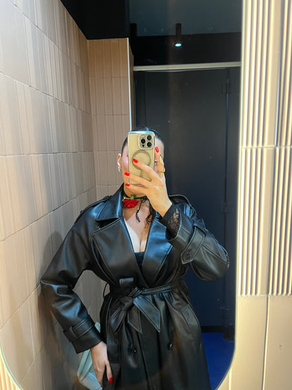 Cappotto eco-pelle Black
